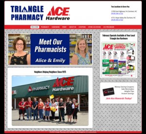 Updated Website Design for Triangle Pharmacy Ace Hardware