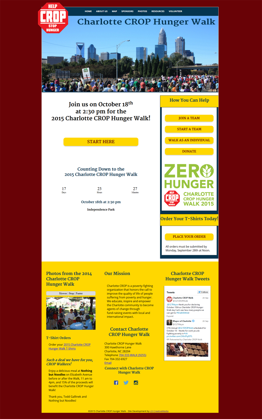 New Responsive Website for Charlotte CROP Hunger Walk